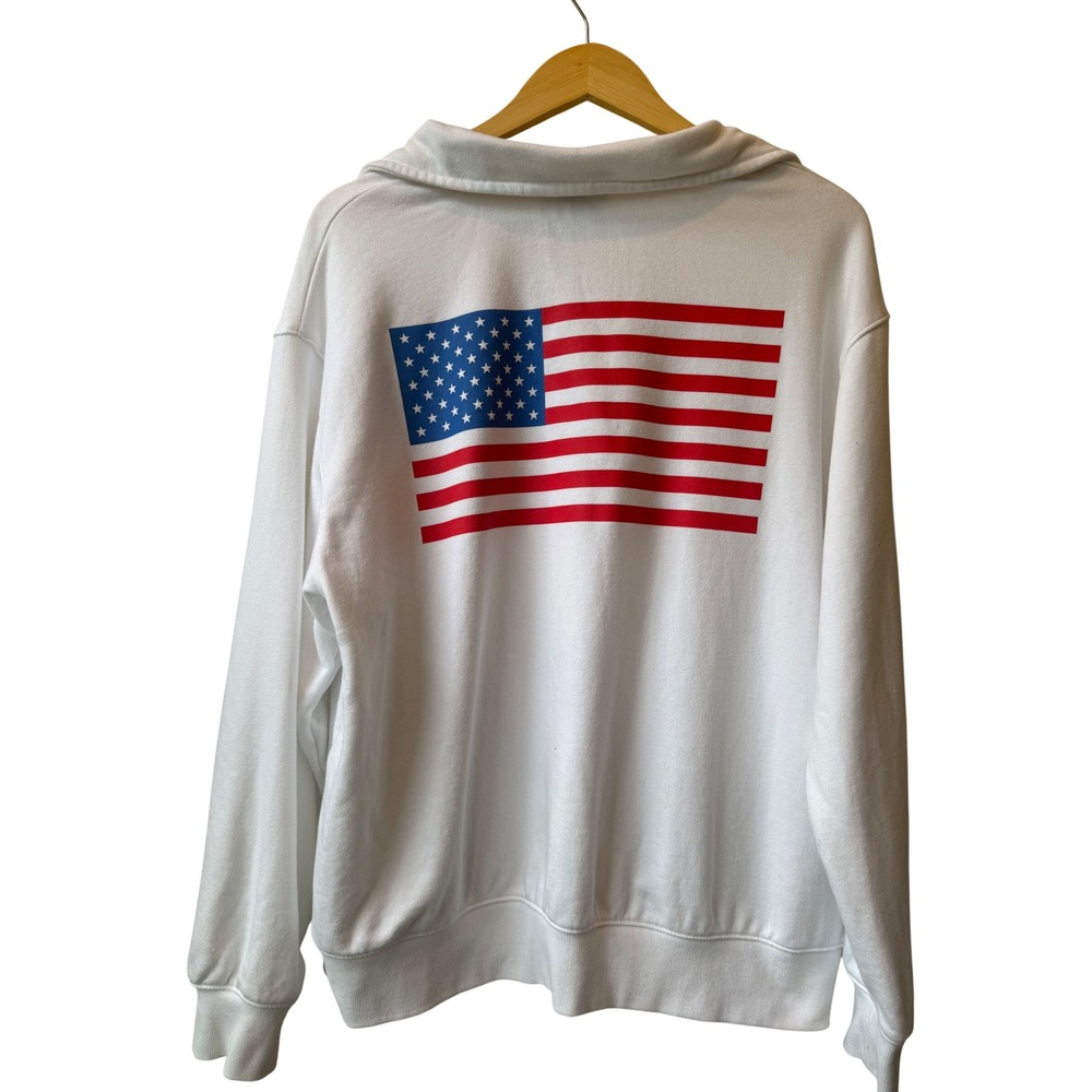 Universal Thread Womens USA American Flag Quarter‎ Zip Sweatshirt XL Oversized - Picture 2 of 9